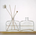 100ml 200ml 300ml Flat square Glass Aroma  Bottles Essential Oil Diffuser Bottles with Cork for Home Decoration