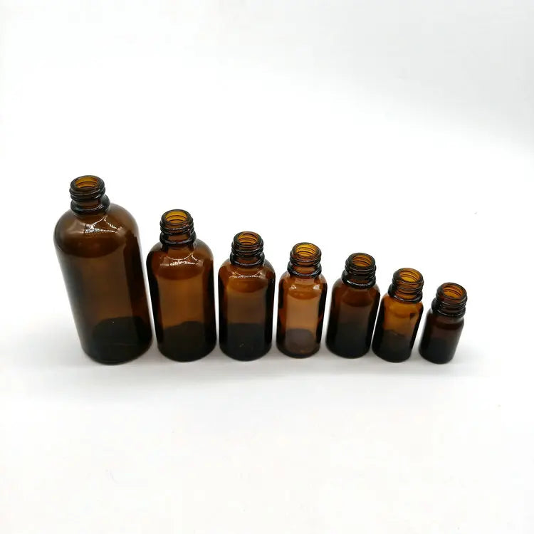 Zibo Factory Offers 5ml 10ml 15ml 20ml 30ml 50ml 100ml Amber Glass Bottles for Essential Oils for Skin Care Packaging Dropper