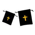 Catholicism Flannel Rosary Pouches Spiritual Prayer Bead case Pull-out Bundle Mouth Bag Christian Cross Bag Wholesale