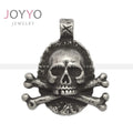 Unique Design Retro Stainless Steel Curb Chain Large Skull Crossbones Pendant Necklace for Trendsetters