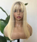 Dark Hair Root Ombre Blonde Hd Lace Front Wig Raw European Human Hair 13x4 Swiss Transparent Lace Front Wigs for White Women