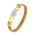Wholesale Fashion Stainless Steel Gold Mesh Heart Diamond Bracelet Bangle for Women Jewelry Gift