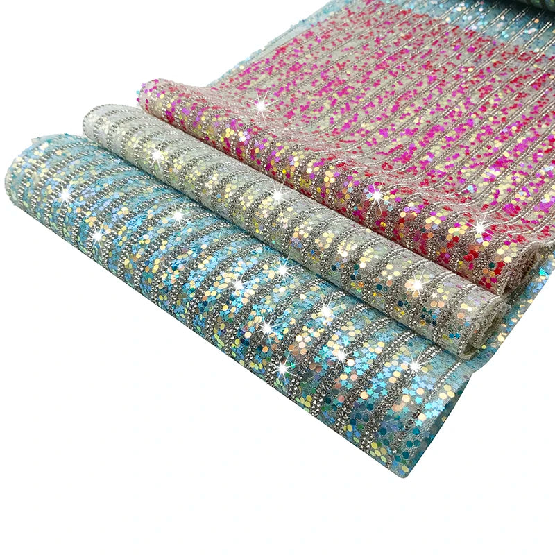 24*40cm Rhinestone Sequins Mesh Sheet Garment Accessories for Clothing Iron on Patches Rhinestone Sheet Colors DIY Jewelry