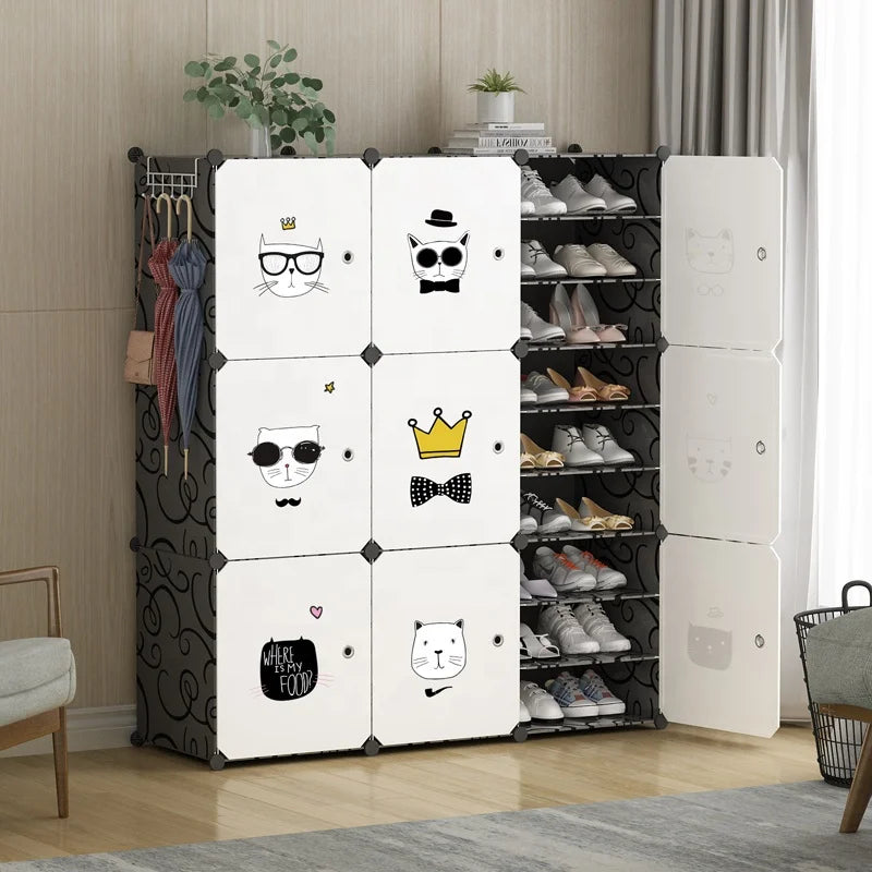 Hot Selling Plastic Shoe Rack Organizers Baby Assemble Cheap Shoe Rack Kids Plastic Folding Shoe Rack