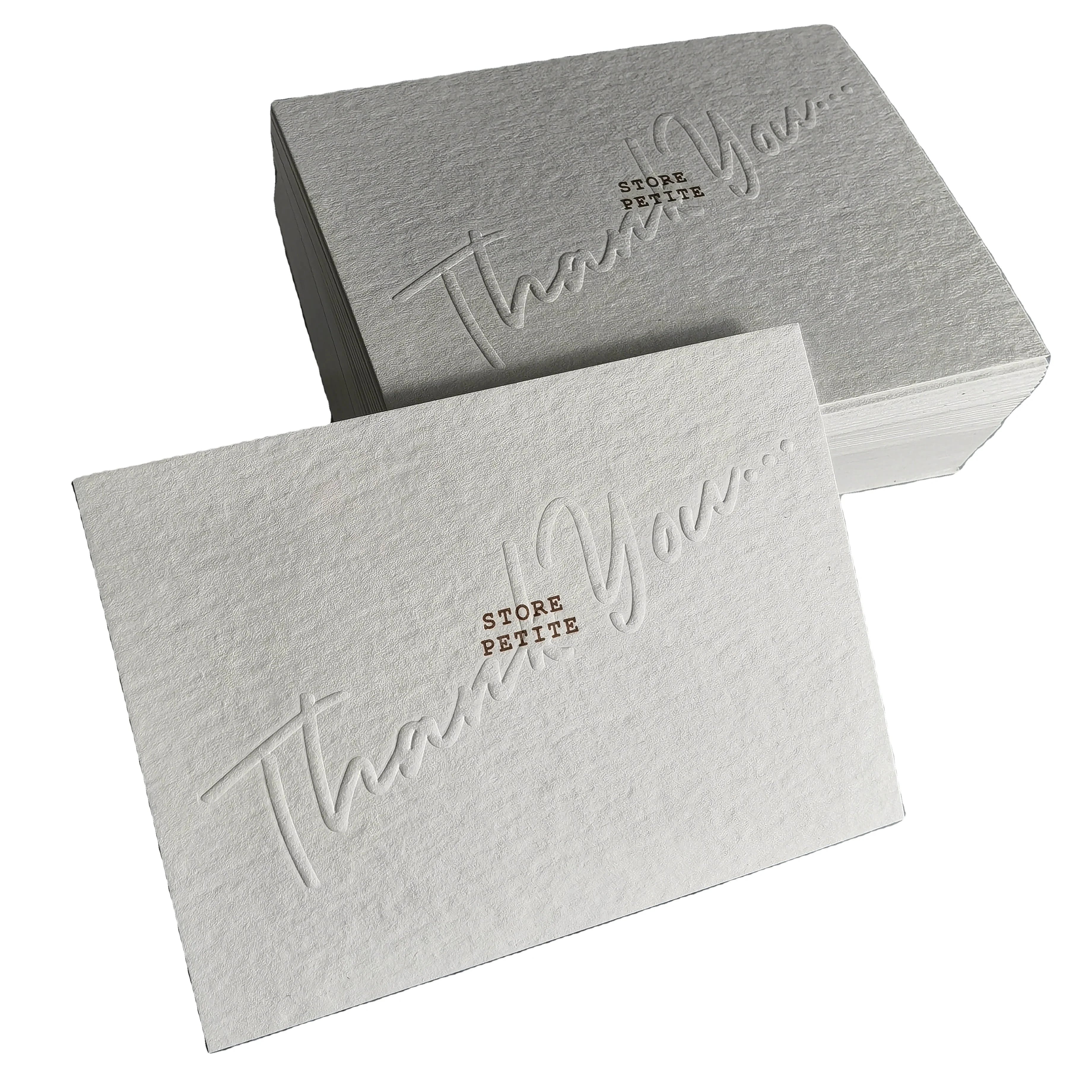 High Grade Gilding Embossed Business Thank You Card Custom Printed on High Quality Cardboard and Offset Paper Gift Poster