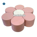 AUDATOYS 7pcs Soft Play Chair Set for Kids Pink White Business Style PE Material 100-500kg Capacity for Parties Mall Shopping
