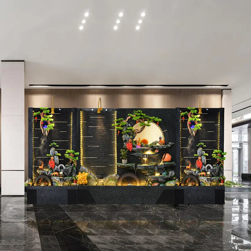 Wall Rockery Flowing Water Fountain Living Room Balcony Hotel Club Entrance Outdoor Courtyard Landscape Feng Shui