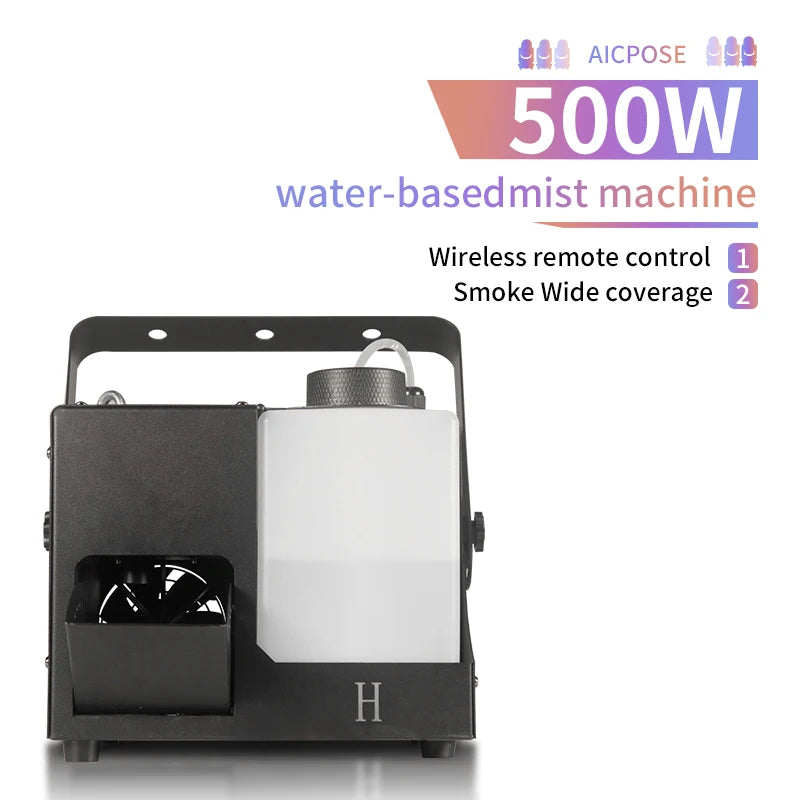 AICPOSE High Power 500w Water Based Fog Machine for Stage Party Wedding Dmx Smoke Machine