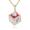NUOYA Custom Photo Pendant Necklace Iced Out CZ Memory Cube Pendant Hip Hop Fine Jewelry Personalized Gift for Men Women
