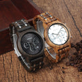 Quickshipment for Quartz Chronograph Couple Watch Wood Custom Wooden Watches OEM