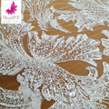 HY2286-4 New Design Elegant Wedding Dress Lace with Sequins and Pearls for Bridal Fabric