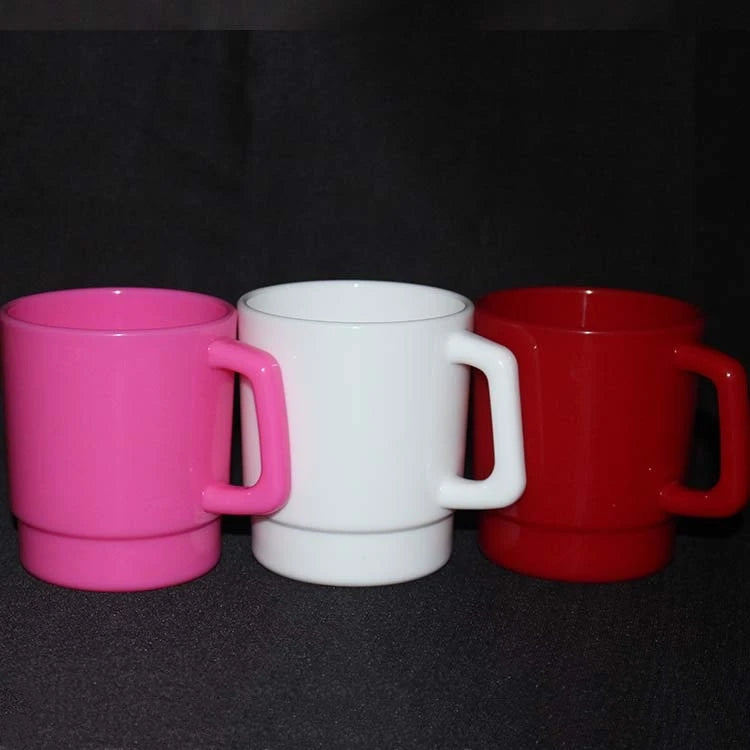 Custom OEM Cheap Wholesale Reusable Plastic White Coffee Milk Mugs