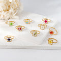 Handmade Dried Flowers Resin Rings with Flowers in Side Floral Stainless Steel Open Circle Pressed Flower Ring for Women