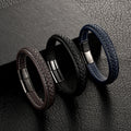 Custom Soft Flexible Wrap Wristband Bracelet Genuine Leather Logo Engraving Mens Leather Bracelets Father's Day Mother's Gift