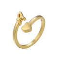 QiuHan Ring 26 English Letter Ring Heart-Shaped  With Adjustable Opening Ring
