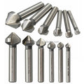 6.3-20.5MM 6pcs Titanium Round Shank 3 Flute 90 Degree HSS Chamfer Chamfering Cutter End Mill Tool Countersink Drill Bit Set