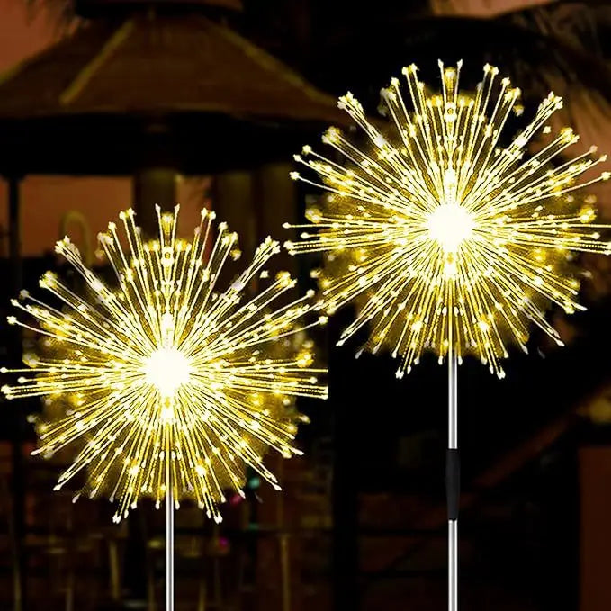 Outdoor Waterproof Solar Powered Firework Light for Courtyard Landscape Garden Pathway Decoration