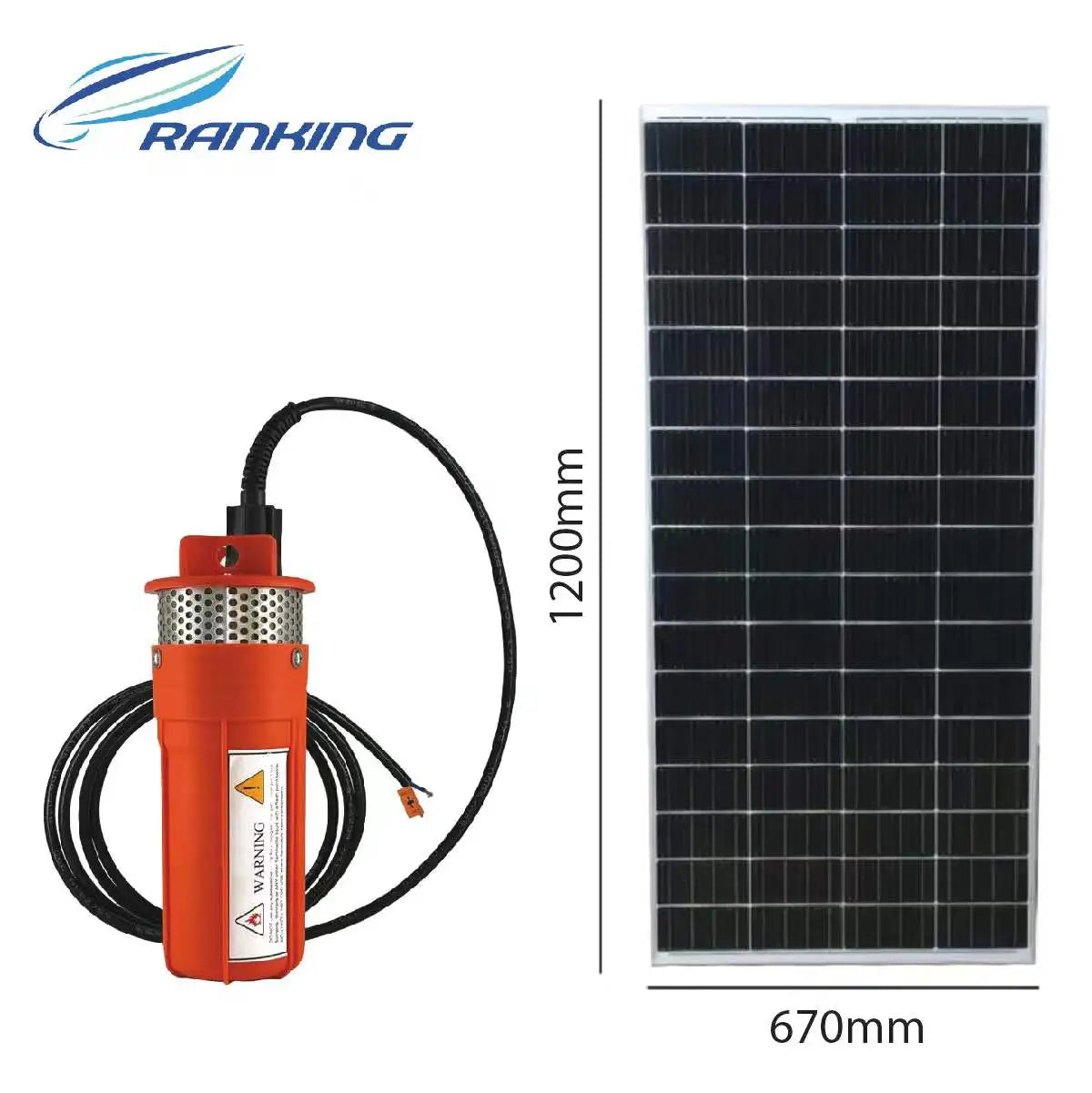 RANKING  SP-12-12  Deep Well Water Solar Pump Machine 12v Head 70m 144W  Can With Solar Panel and Controller