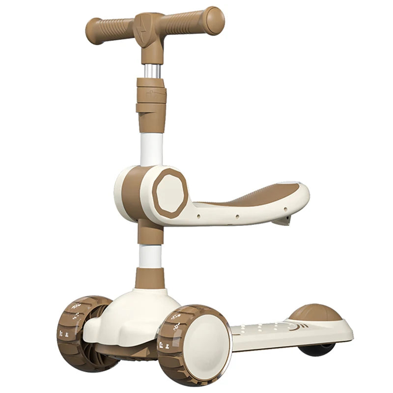 Sport Training Scooter Kids 3 Wheels Light up LED PU Toddlers Girls Kick Scooter Cool Music Led Light Foldable Kids' Scooters
