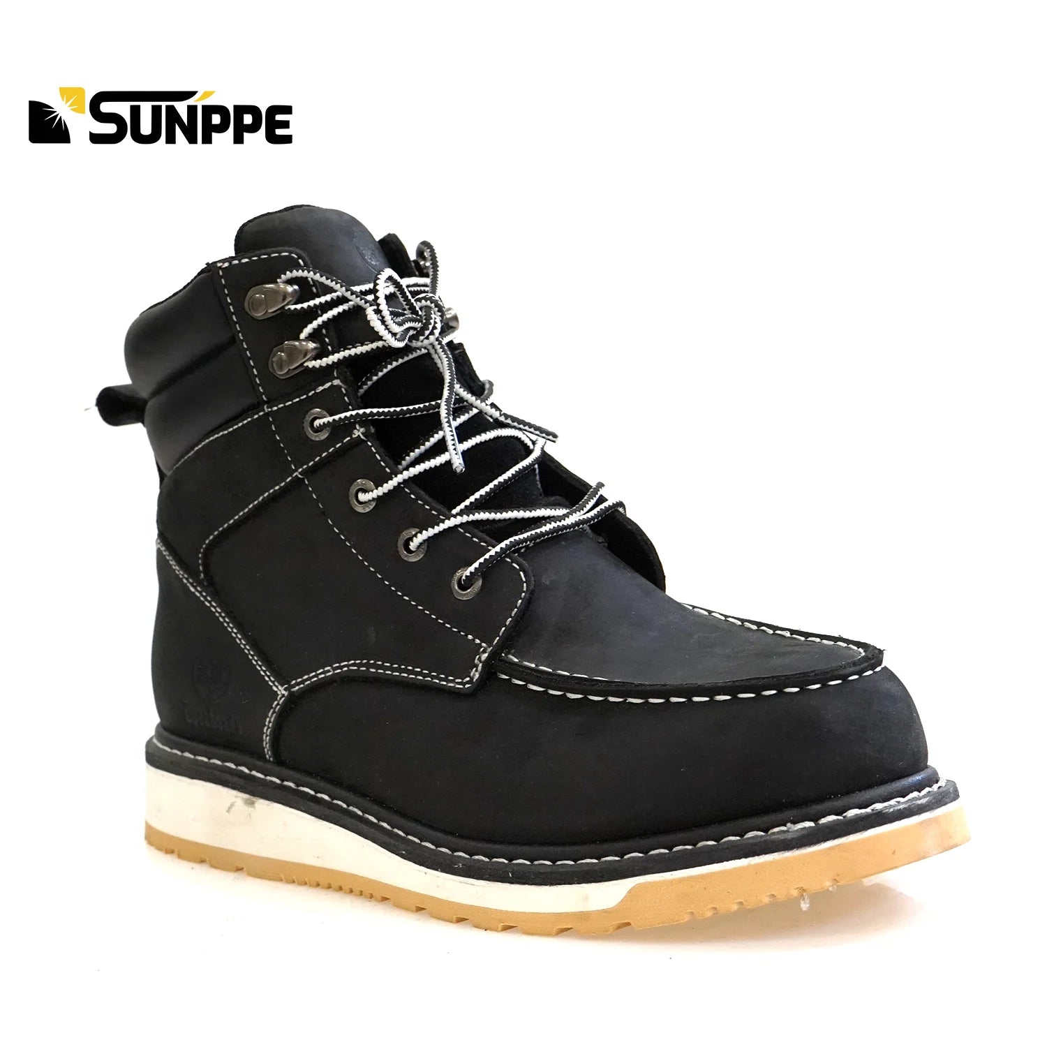 Goodyear Welt Steel Toe Men's Classic Oxford Leather Shoes Genuine Leather for All Seasons-Safety Footwear for Work Outdoor