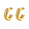 Small Gold Chunky Huggie Earrings for Women Thick C Open Half-past Circle Hoop Earring Daily Jewelry Gift