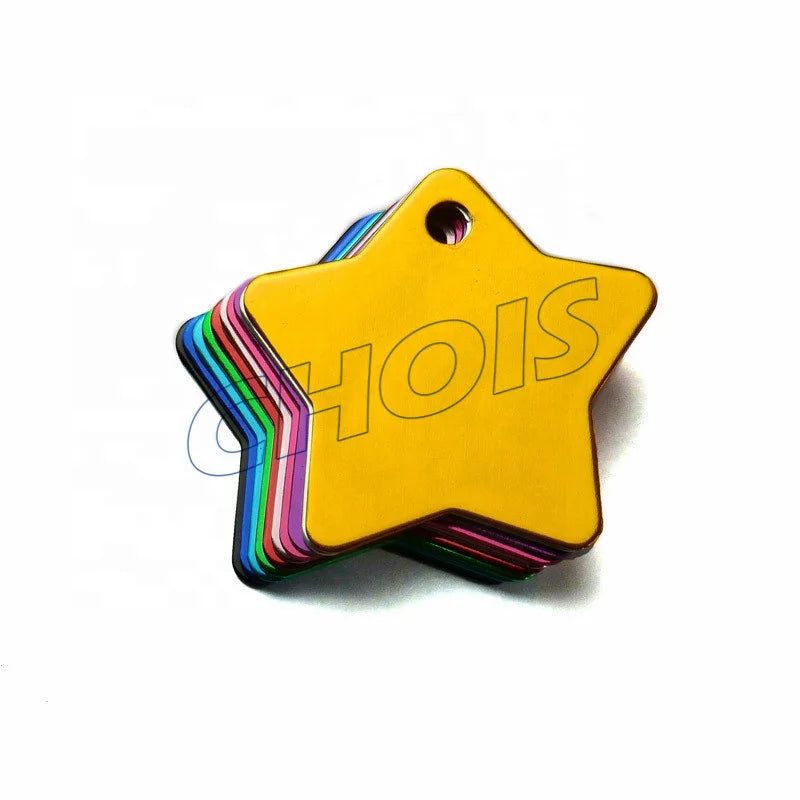 Name Plate Design Metal Pendant Star Aluminum Blank Sublimation Pet Tags