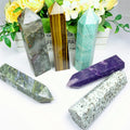 Crystal Tower Point Moss Agate Healing Stones Amethyst Clear Rose Quartz Crystal Wand Point