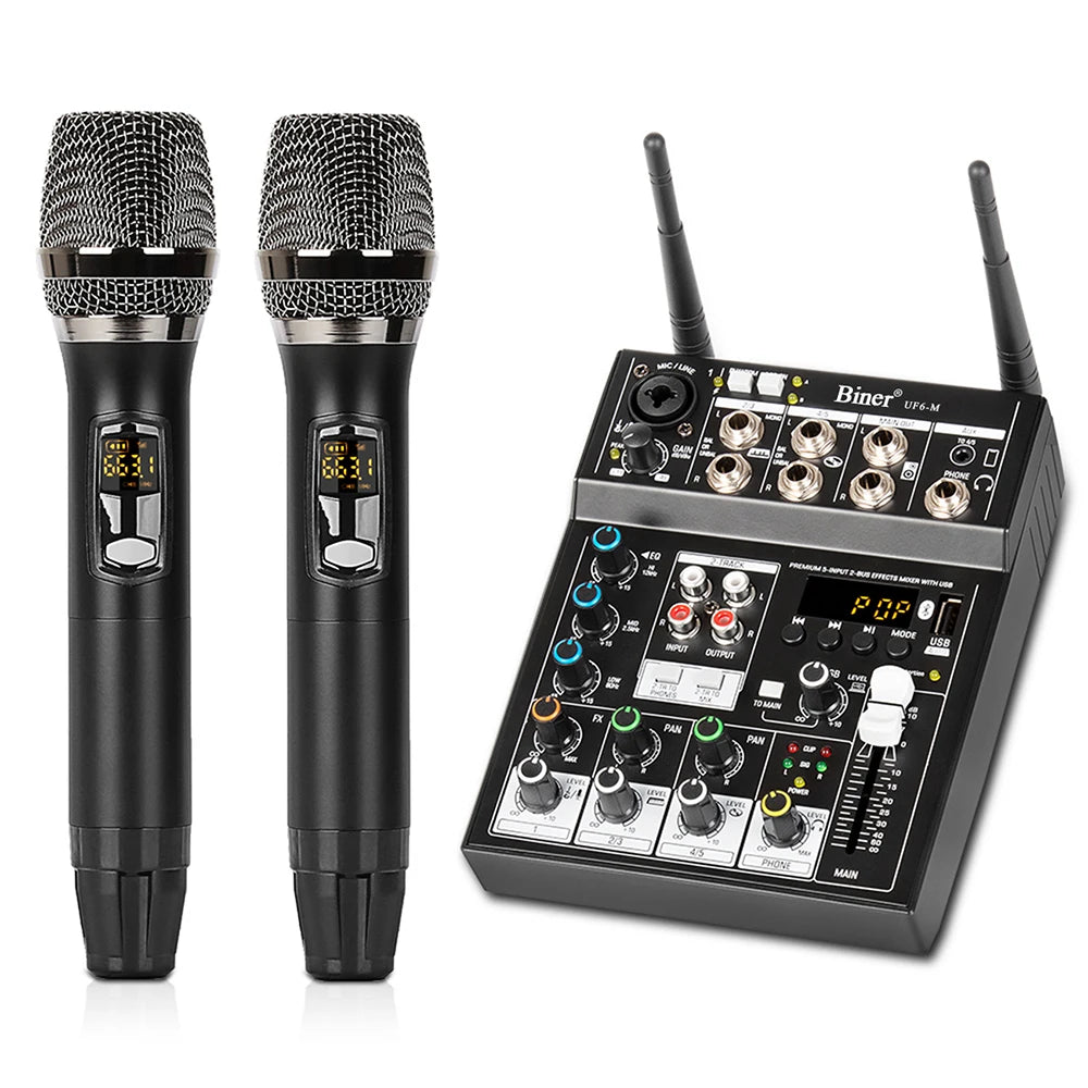 OEM UF6-M Professional Dj Controller/audio Console Mixer 4 Channel Audio Mixer With Dual Microphone