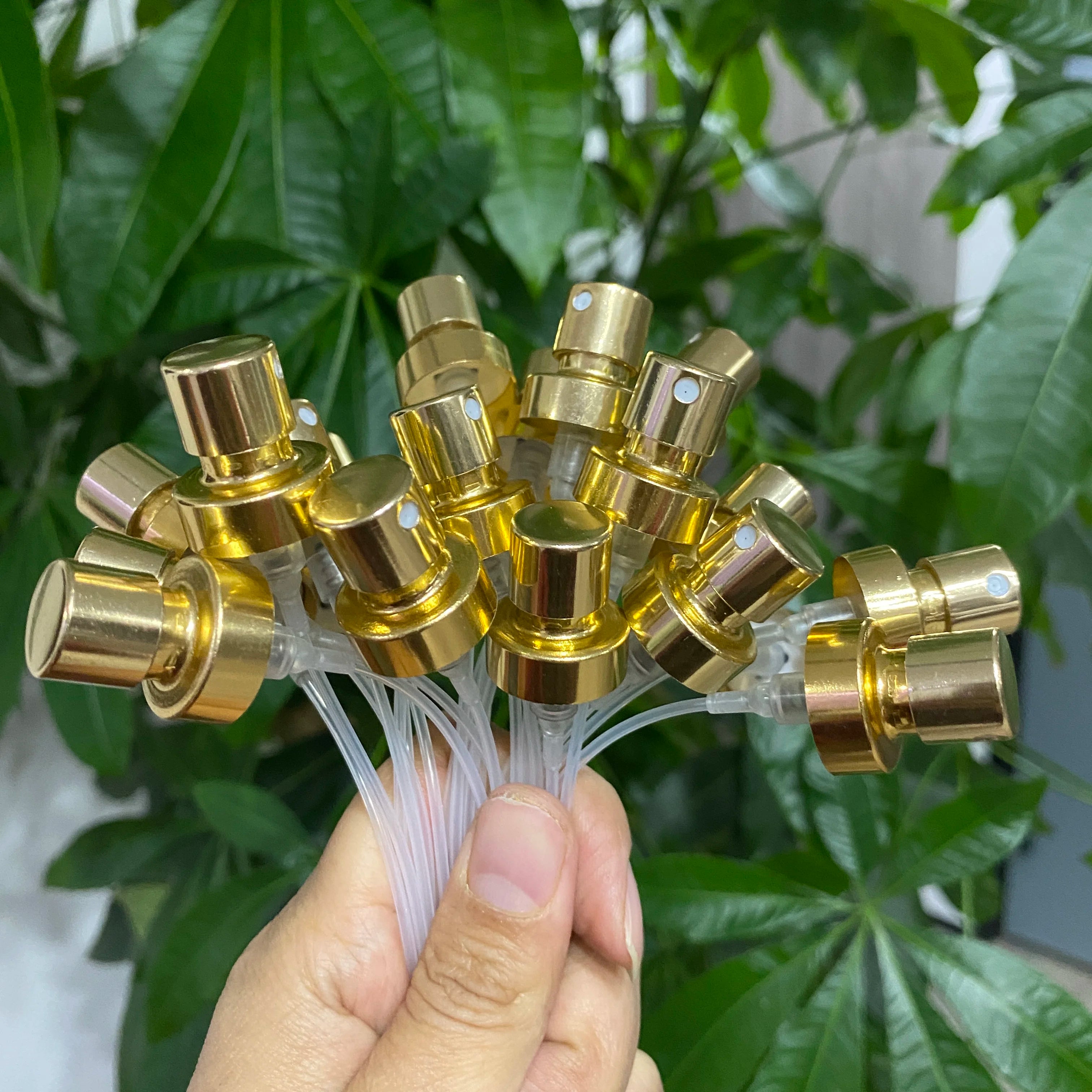 15mm 18mm 20mm Gold Silver Aluminium Reusable Cosmetic Crimp Sprayer Fine Mist Perfume Spray Pump