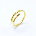 Unique 925 Sterling Silver Engrave Black FAITH Letter Adjustable Finger Ring for Man Wholesale