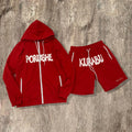In Stock Oversized Lightweight 2 Piece Nylon Polyester Jogger Zip up Sportswear Hoodie Windbreaker Tracksuits Short Sets for Men
