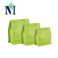 Stocked Flat Bottom Coffee Bag Square Aluminum Foiled Flat Bottom Pouches With Zipper Eight Sides Sealed Coffee Bag With Valve