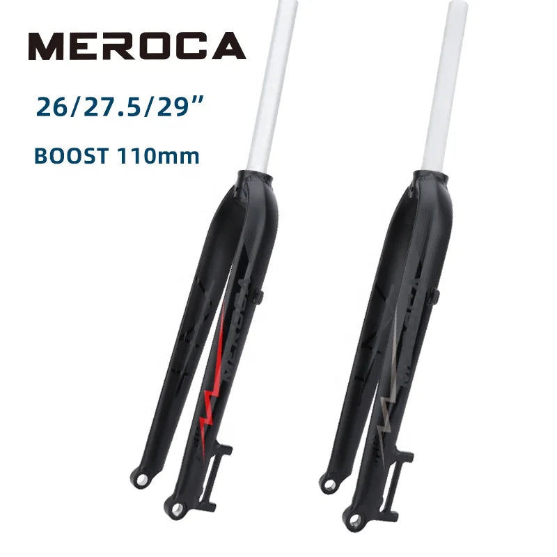 MEROCA 110mm Hard Bicycle Fork for 26/27.5/29" Factory Price Barrel Axle Disc Brake Mountain Bike MTB Fork