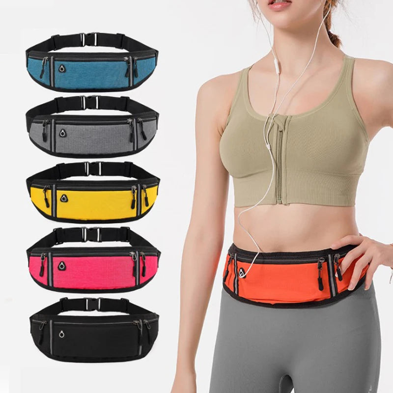 Multifunctional Lightweight Water Resistant Oxford Fashion Sports Waist Bag Zipper Closure Unisex Fanny Pack for Running Hiking