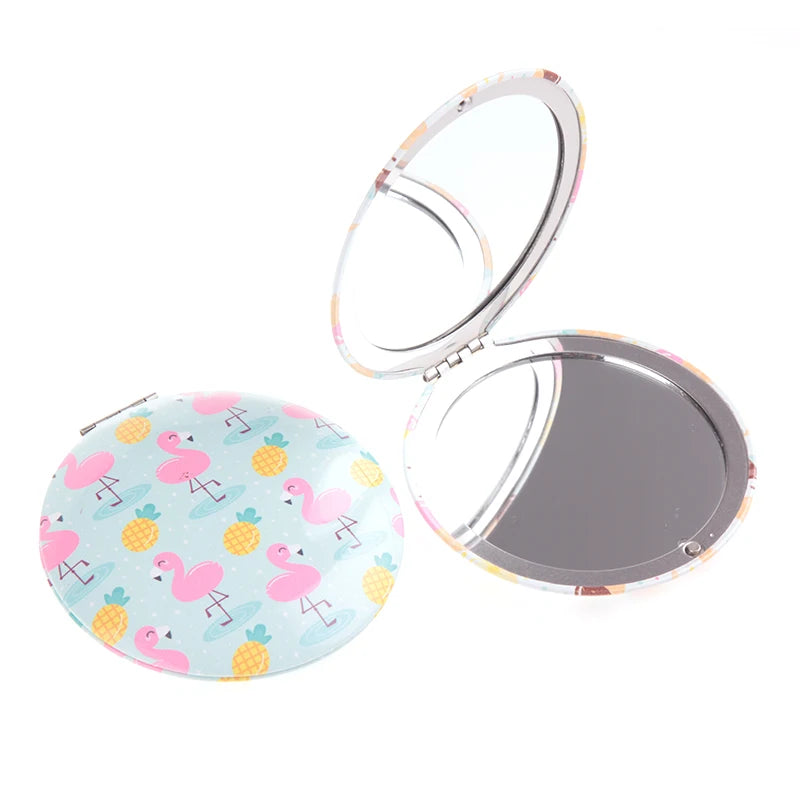 Aluminum UFO Round Portable Double Sided Folding Small Mirror Mini Vanity Mirror Manufacture
