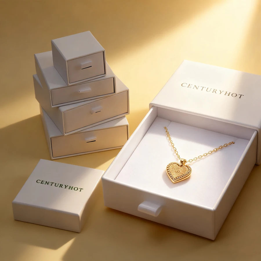 Wholesale Ins Style Jewelry Box Drawer for Necklace Ring Matt Lamination Stamping-for Glasses Watches Gift Packaging Box