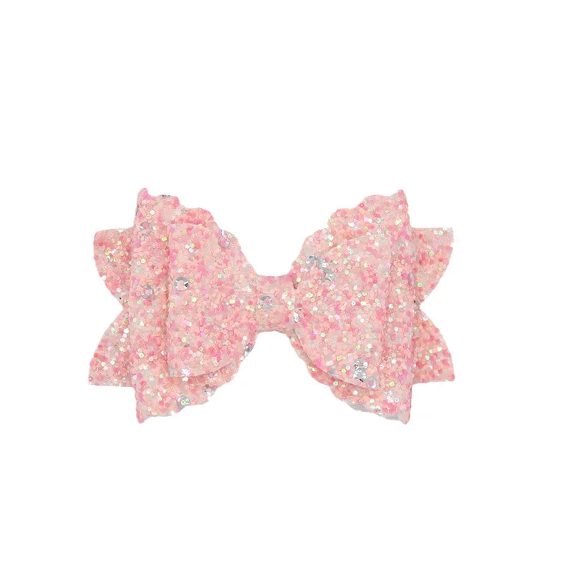 2024 New Handmade Sequins Little Girls Hair Bows Clips Shiny Glitter Cute Hairpins Daily School Barrettes Headwear Accessoires