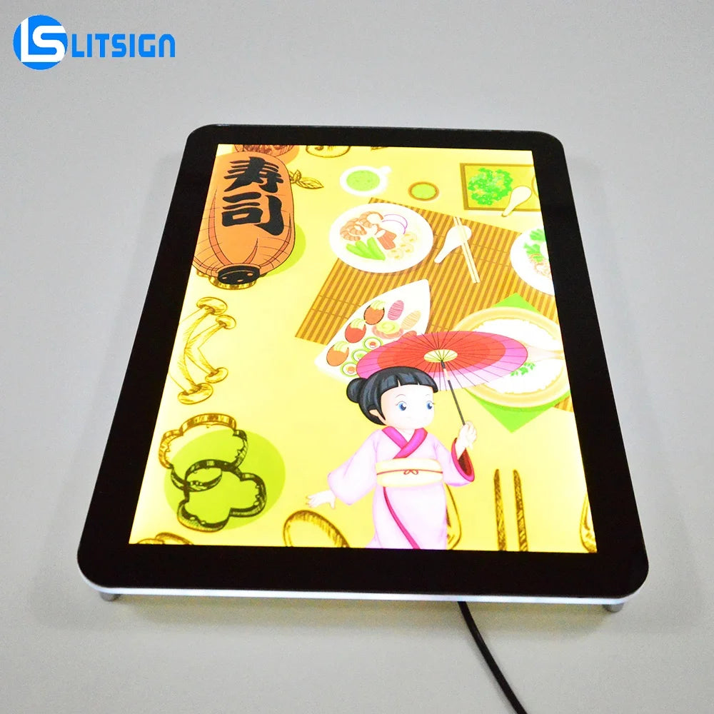Display Sign Restaurant Cafe A1 A2 A3 Indoor Advertising Light Box Acrylic Led Menu Boards Coffee Shops Wall Mount Board