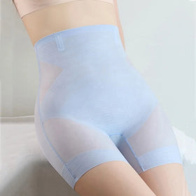 Women High Waist Shaping Panties Ultra Thin Ice Silk Safety Shorts Tummy Pants Body Shaper