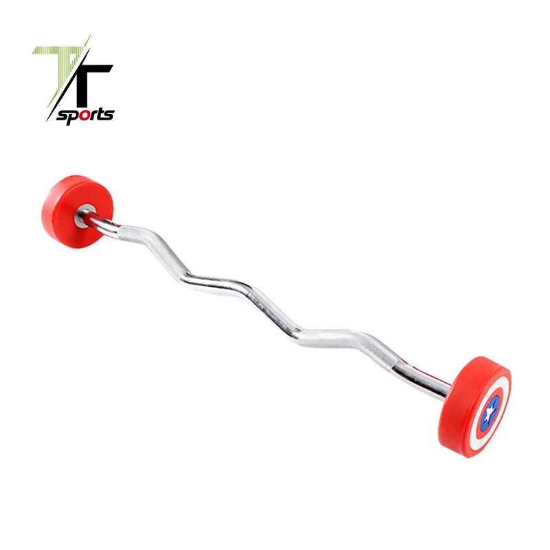 TT Sports Gym Weightlifting Spherical Round Steel Fixed Straight Barbell Curl Exercise Set 10kg 20kg