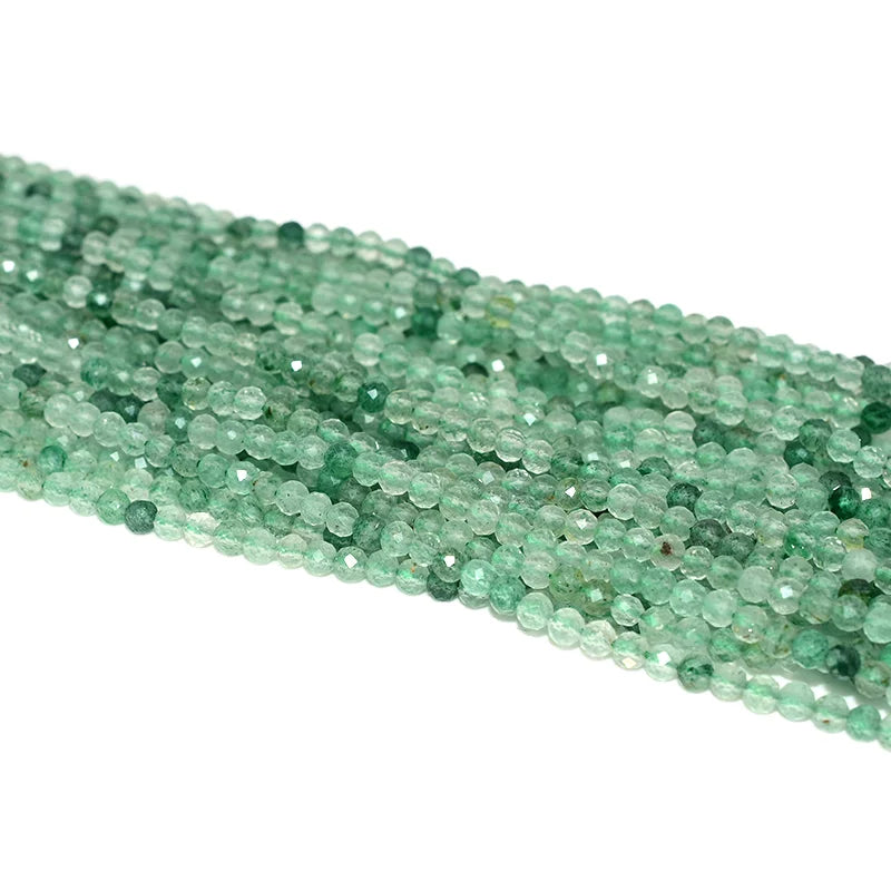 Factory Wholesale 3mm Faceted Natural Green Strawberry Loose Gemstone Beads for DIY Jewelry Making