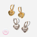 SSeeSY Custom logo Simple Jewelry Eight Pointed Star Zircon Heart Shaped Hoop Stainless Steel Earrings Girl Valentines Day Gift
