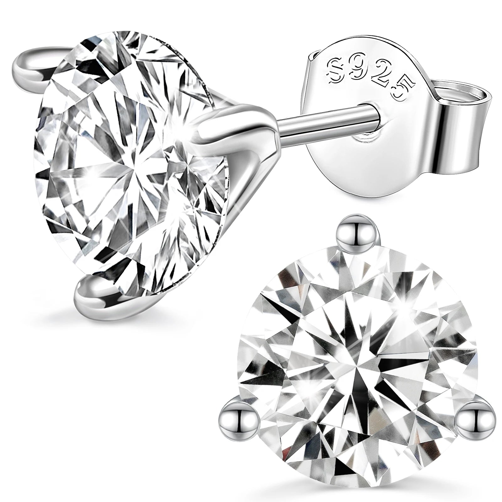 Source Manufacturer 3 Claw Moissanite Flower Earrings Mini Simple Moissanite Fine Jewelry Earrings