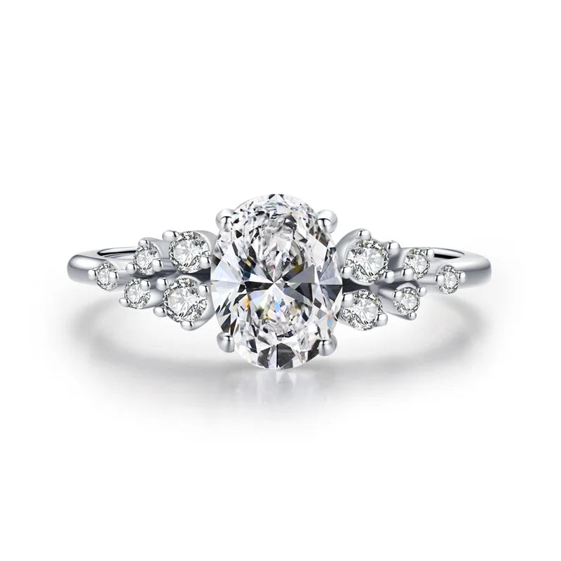 Fashion Latest Designs S925 Silver Wedding Ring for Women Luxury Imitation Diamond Ring