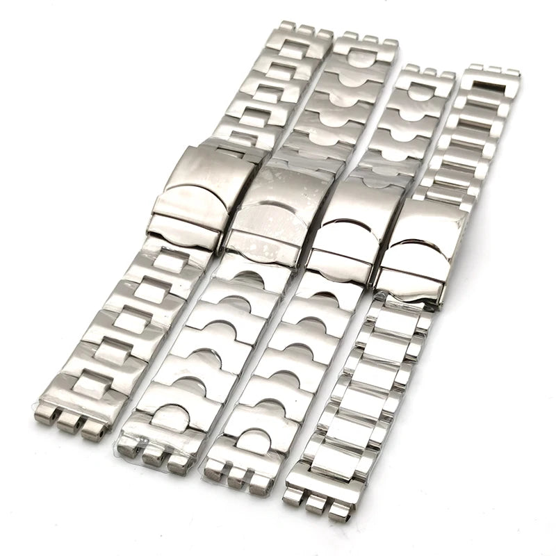 No logo 17 19mm Metal Solid Stainless Steel Watch Band Watch Strap