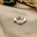 VIANRLA 925 Sterling Silver Statement Chunky Ring Rhodium Plated Open Adjustable