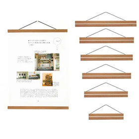 Black White Pine Wood Teak Magnet Teak Wooden Magnetic Poster Frame Hanger for Wall Decor
