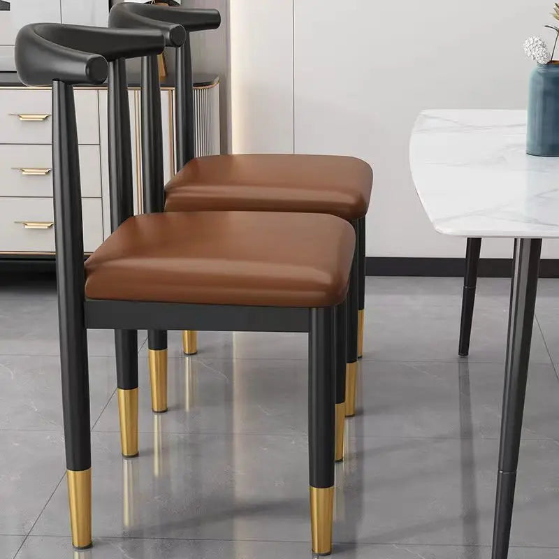 High Back Hotel Restaurant Designer Metal Italian Nordic Leather Outdoor Dining Chairs Modern Luxury for Table and Chair Room