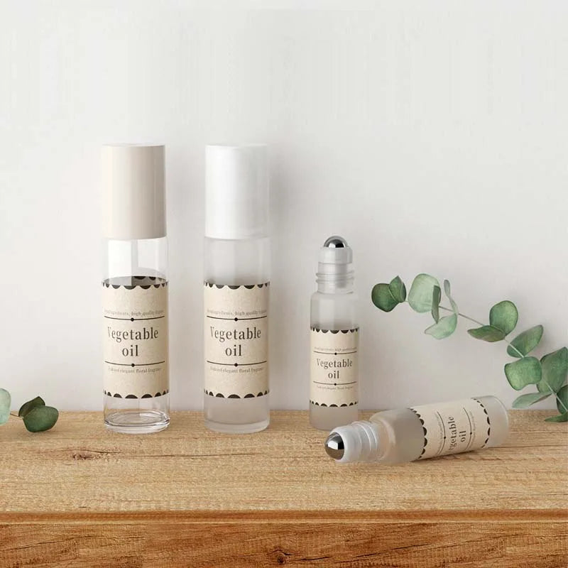 Wholesale Custom 5ml 10ml Roll-on Glass Amber Eye Roller Bottle Stainless Steel with Screen Printing Surface Handling Packaging
