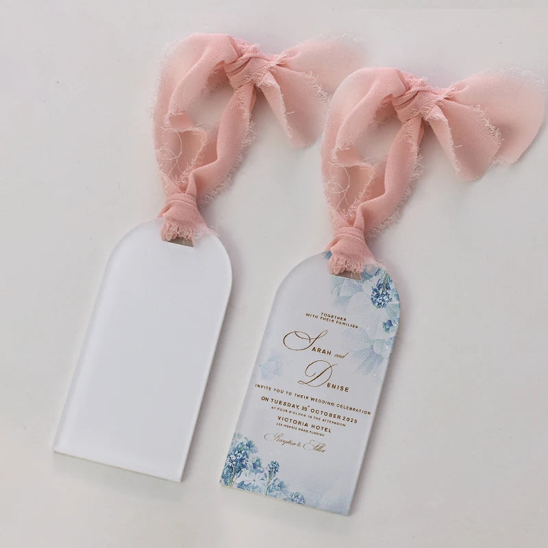 DIY Design Party Invitation Tag Bookmark Customized Logo Party Name Tag Sublimation Acrylic Wedding Seats Card